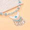 N-8217 Vintage Silver Leaf Tassel Tibetan Blue Green Red Colorful Beaded Choker Necklace Hair Accessories