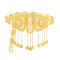 N-8216 Gold plated  Coin tassels Geometric Carved Flower Metal Waist Belly Chains Middle Eastern style