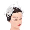 F-1128 2 PC Women Wedding Headband Rhinestones Flower Leaf Bride Hair Jewelry