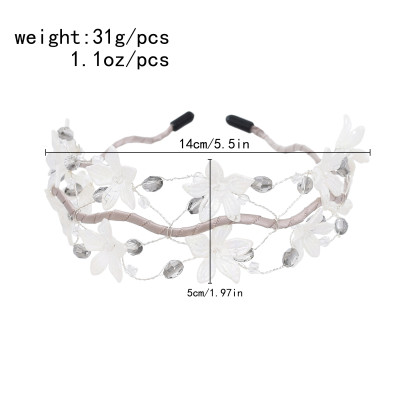F-1129 New Women Wedding Headband Rhinestones Flower Leaf Bride Hair Jewelry