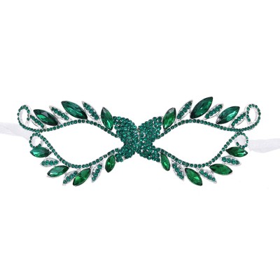 N-8222 Green Black Red White Crystal Eye Mask Sexy Ball Mask