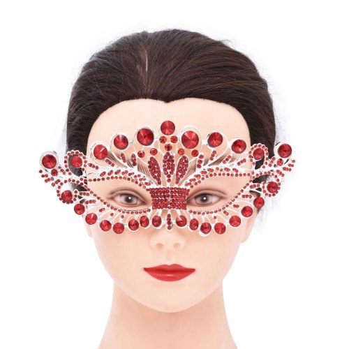 N-8224 Fashion Green Red Black White Masked Ball Full Crystal for Women Mask