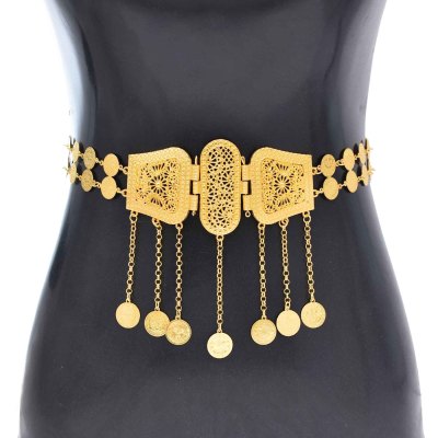 N-8225 Golden Women Body Jewelry Coin Tassel Bohemian Ethnic Waist Chains