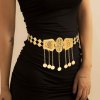 N-8225 Golden Women Body Jewelry Coin Tassel Bohemian Ethnic Waist Chains