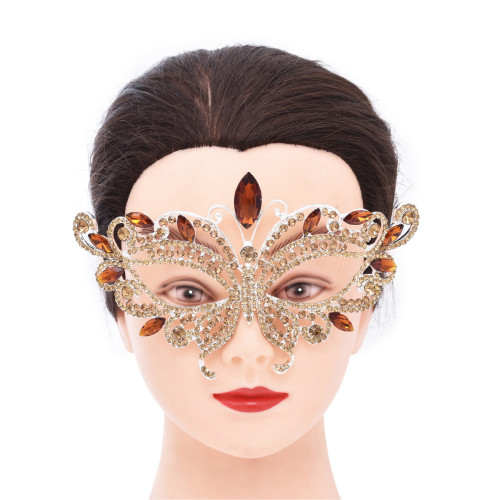 N-8226 Boho Hot Sale Rhinestone Masquerade Face Masks Crystal Party Mask for Girls
