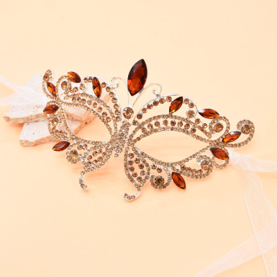 N-8226 Boho Hot Sale Rhinestone Masquerade Face Masks Crystal Party Mask for Girls