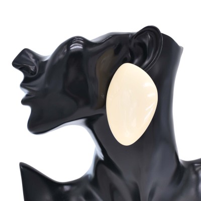 E-6651 White Brown Geometric Acrylic Stud Earrings for Women