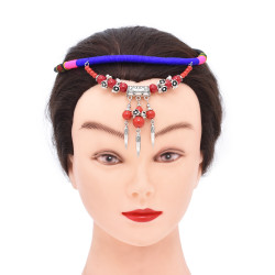 N-8229 Bohemian Handmade Women Hair Jewelry Bead Tassel Pendant Headband