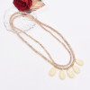 N-8232 Beaded Long Chain Acrylic Drop Charms Necklace for Women