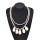 N-8232 Beaded Long Chain Acrylic Drop Charms Necklace for Women