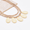 N-8232 Beaded Long Chain Acrylic Drop Charms Necklace for Women