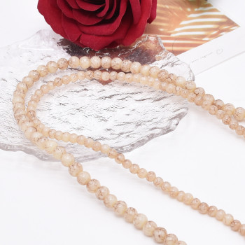 N-8232 Beaded Long Chain Acrylic Drop Charms Necklace for Women