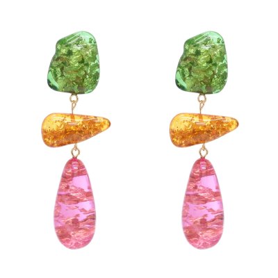 E-6656 Baroque Women Drop Earrings Colorful Party Stone Charms Pendant Earrings