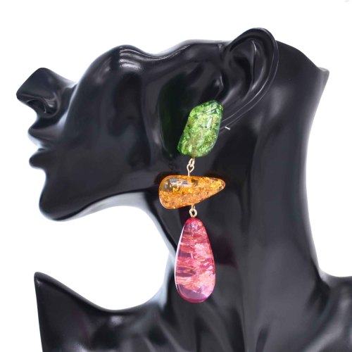 E-6656 Baroque Women Drop Earrings Colorful Party Stone Charms Pendant Earrings