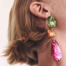E-6656 Baroque Women Drop Earrings Colorful Party Stone Charms Pendant Earrings