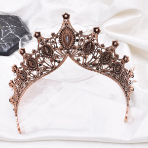 Baroque Retro Bridal Tiaras Crown Hollowed Women Headband Wedding Hair Accessories