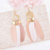 E-6655 Fashion Feather Dangle Earrings Hollow Out Pattern For Women