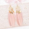 E-6655 Fashion Feather Dangle Earrings Hollow Out Pattern For Women
