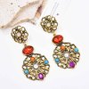 E-6657 Vintage Gold Colorful Crystal Dangle Earrings for Women Party Gift