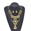 N-8235 Retro Gold Coins Pendant Necklace Earrings Jewelry Sets