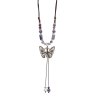 N-8236 Butterfly Pendant Women Necklace Ethnic Vintage Beads Charms Necklace