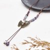 N-8236 Butterfly Pendant Women Necklace Ethnic Vintage Beads Charms Necklace