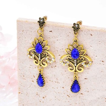 E-6658 Rhinestones Women Drop Earrings Pendant Bohemian Ethnic Charms Earrings