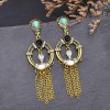E-6659 Vintage Long Chains Tassel Silver Gold Color Dangle Earrings for Women