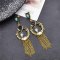 E-6659 Vintage Long Chains Tassel Silver Gold Color Dangle Earrings for Women