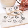 R-1681 13pcs/Set White Opal Middle Finger Ring for Women