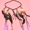 F-1133 Women's ethnic style feather tassel beaded headwear