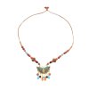 N-8239 Ethnic Retro Gold Alloy Color Butterfly Pattern Colorful Beads Nylon Rope Necklace for Women