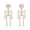 E-6662 Novel Human Skeleton Crystal Earrings for Women