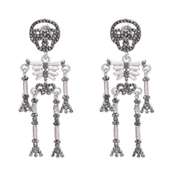 E-6662 Novel Human Skeleton Crystal Earrings for Women