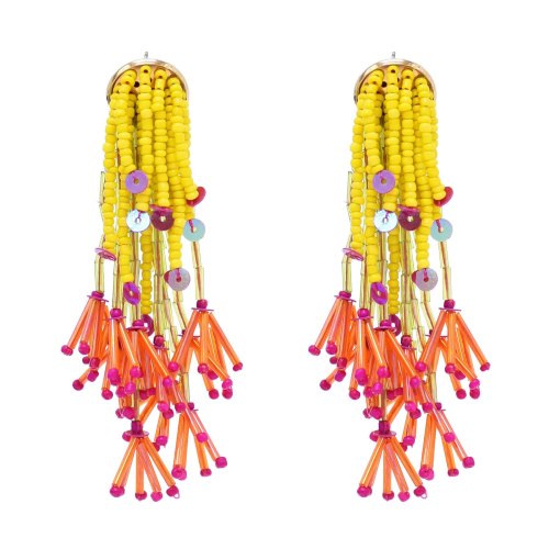 E-6660 Handmade Beads Tassel Women Earrings Elegant Party Charms Drop Earrings