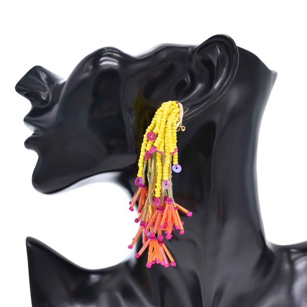 E-6660 Handmade Beads Tassel Women Earrings Elegant Party Charms Drop Earrings