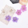 E-6661 Girls' Multi color Woven Flower Pattern Women's Pendant Earrings