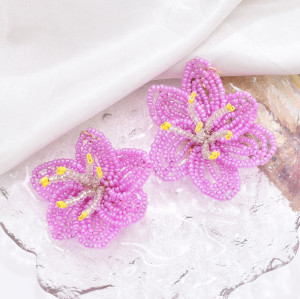 E-6661 Girls' Multi color Woven Flower Pattern Women's Pendant Earrings