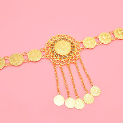 N-8242 New Customized Bohemian Style Gold Coin Tassel Women's Luxurious Waist Chain