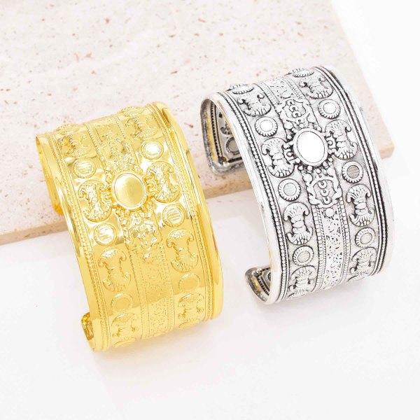 B-1287 Vintage Golden Silver Color Alloy Bracelet for Women Men Gift Party