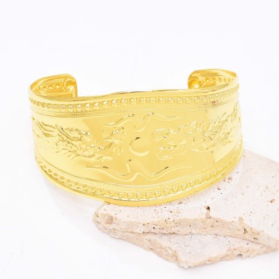 B-1288 Vintage Gold Silver Tibetan Ethnic Open Metal Bracelet