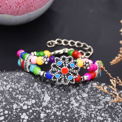 B-1290 Hot selling new ethnic style colorful beaded women's bracelet