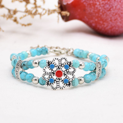 B-1290 Hot selling new ethnic style colorful beaded women's bracelet