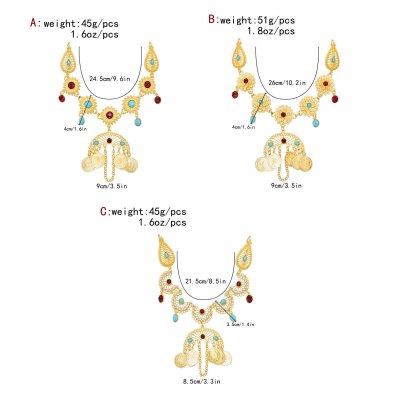 F-1136 Pendant Women Hair Jewelry Coin Tassel Rhinestones Golden Hairbands