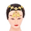 F-1136 Pendant Women Hair Jewelry Coin Tassel Rhinestones Golden Hairbands