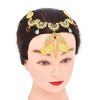 F-1136 Pendant Women Hair Jewelry Coin Tassel Rhinestones Golden Hairbands