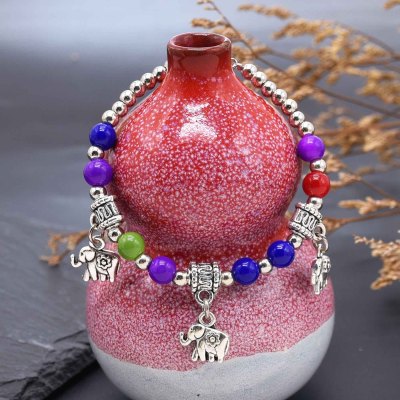 B-1294 Elephant Pendant Women Bracelets Charms Ethnic Beads Bracelets