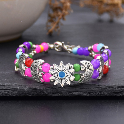 B-1293 Exclusive Custom Colored Beaded Bohemian Style Women's Fashion Bracelet