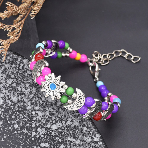 B-1293 Exclusive Custom Colored Beaded Bohemian Style Women's Fashion Bracelet