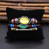 B-1295 New Bohemian Style Multi-color Beaded Drawstring Bracelet